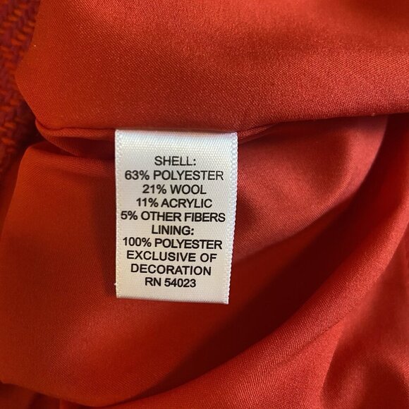 Banana Republic Wool Blend Red Pink Herringbone Sheath Dress Size 10 Mod Retro - Picture 9 of 11